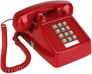 Push Button Retro Corded Phone Desk Telephone Vintage Working Loud Black Decor - Picture 1 of 12