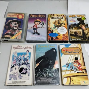 Rare VHS Lot 7 Magic Island The Camel Boy Marvelous Land Oz Pinocchios Christmas - Picture 1 of 3