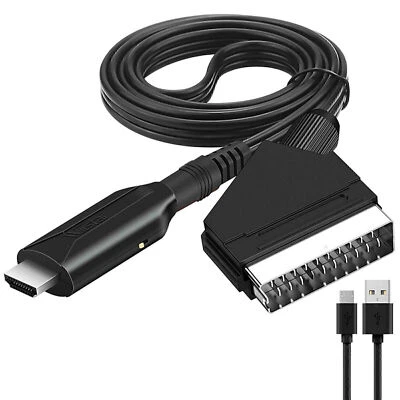 SCART to HDMI Converter Cable 1080P/720P Audio Video Adapter Compact for TV - Image 1 of 4