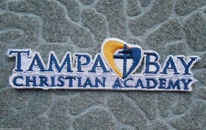 Tampa Bay Christian Academy Patch - 3 5/8" x 1"   Florida  - white / blue - Picture 1 of 1