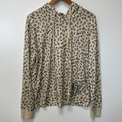 Jordann Hoodie Women Large Leopard Sweatshirt Initials Casual Run Gym Core Ex - Image 1 of 4