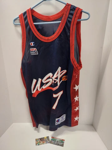 Vintage 90s Champion USA Dream Team #7 Robinson 1992 Jersey Size 40 *READ* Cover