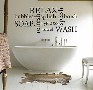 RELAX BAÑO REDACCIÓN - LAVADO-HILO DE PARED ARTE/CALCOMANÍA PEGATINA COTIZACIÓN - BAÑO - Imagen 1 de 4