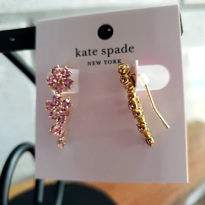 kate spade- Flower Ear Pin Earrings- Light Pink/ Gold- NWT - Image 1 of 4