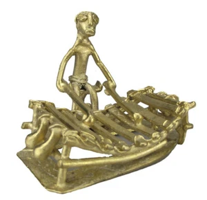 Kunst Gelbguss Musiker Afrika Bronze Figur Bronzefigur - Bild 1 von 1