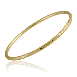 18 Karat Gold über Sterlingsilber 3 mm diamantgeschliffener Armreif - Bild 1 von 3