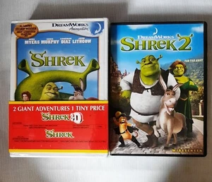 3 DVDs - Shrek, Shrek 3D (Unopened) & Shrek 2 (Opened) - Picture 1 of 3