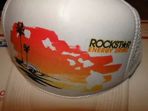 Rockstar Energy Drink Sunset White Adjustable Snapback Ball Cap - Picture 1 of 6