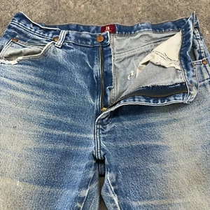 Wrangler Jeans Mens 35x34 Blue Cowboy Cut Relaxed Straight Medium Wash 31MWZ - Picture 1 of 20