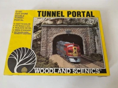 Woodland Scenics NEW C1257 HO Cut Stone Double-Track Tunnel Portal + Used Portal - Image 1 of 4