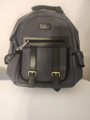 Mochila London Fog Demin Cavnas Gris Colección 100 Aniversario Nueva con Etiquetas  Foto 1 de 4