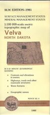 USGS BLM edition topographic map VELVA North Dakota mineral 1981 MINOT/SE4
