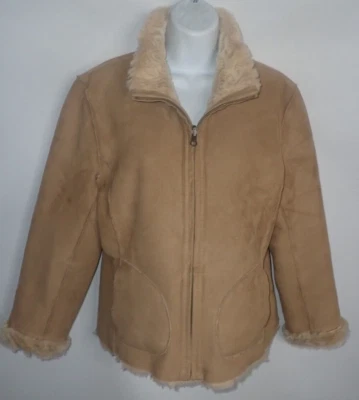 Abrigo Chaqueta COLDWATER CREEK Tostado Imitación Gamuza/Imitación Piel de Oveja Vegano PS Sherpa Foto 1 de 4