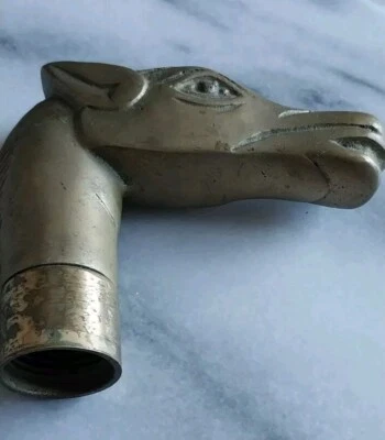 Bastón cabeza caballo latón mango vintage bastón topper - roscado Foto 1 de 4