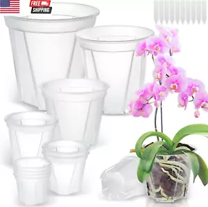 3.9-9.4 Inch Big Size Clear Nursery Pots with Drainage, 6 Sizes 10 Packs Nursery - Picture 1 of 8