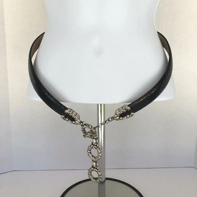 Cinturón Mujer BRIGHTON Cuero Marrón con Hebilla Plateada Talla M Ajustable 42003  Foto 1 de 4