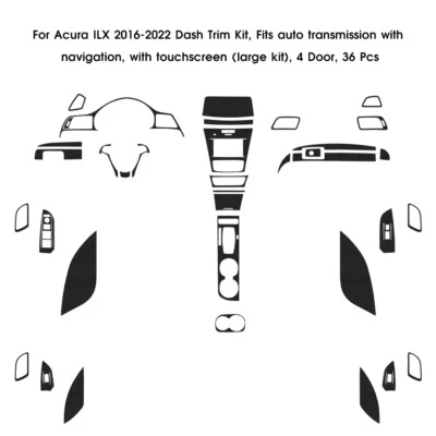 36Pcs Carbon Fiber Interior Full Set Cover Trim Kits For Acura ILX 2016-2022 Foto 1 de 4