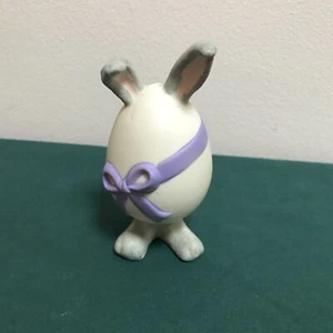 Standing Feet Egg Bunny Rabbit Purple bow, no face Bisque Free Lance Figurine - Picture 1 of 3