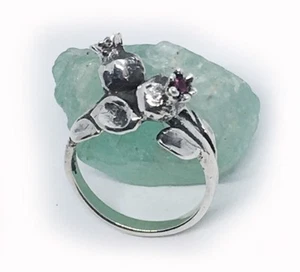 Granatapfel Sterling Silber Ring - Bild 1 von 4