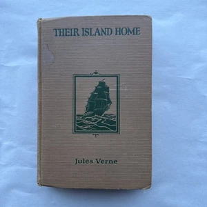 Antique Book Their Island Home Jules Verne VG Hardback 1924 Illustrated Classic - Picture 1 of 9