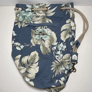 Vintage Tommy Bahama Hawaiian Flower Print Tropical Classic Drawstring Beach Bag - Bild 1 von 9