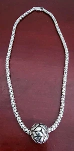 COLLAR COLGANTE BOLA ORNAMENTADA PLATA ESTERLINA 925 SILPADA VINTAGE. 18". 19,94 GRS - Imagen 1 de 14