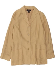 BROOKS BROTHERS Womens Longline 4 Button Blazer Jacket US 14 XL Beige XW07 - Picture 1 of 3