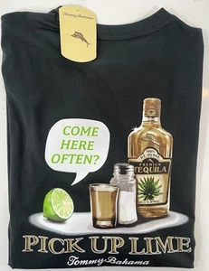 Tommy Bahama Men's Graphic Tee Shirt SZ  L 100% Cotton NWT Coal  PICK UP LIME - Picture 1 of 3