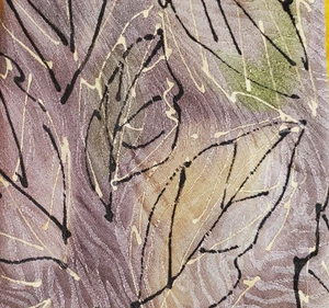 TOVOLI ~ ARTE PINTADO A MANO ~ CORBATA PARA HOMBRE ~ HOJAS VERDES AMARILLO TOPO ~ 56" - Imagen 1 de 4