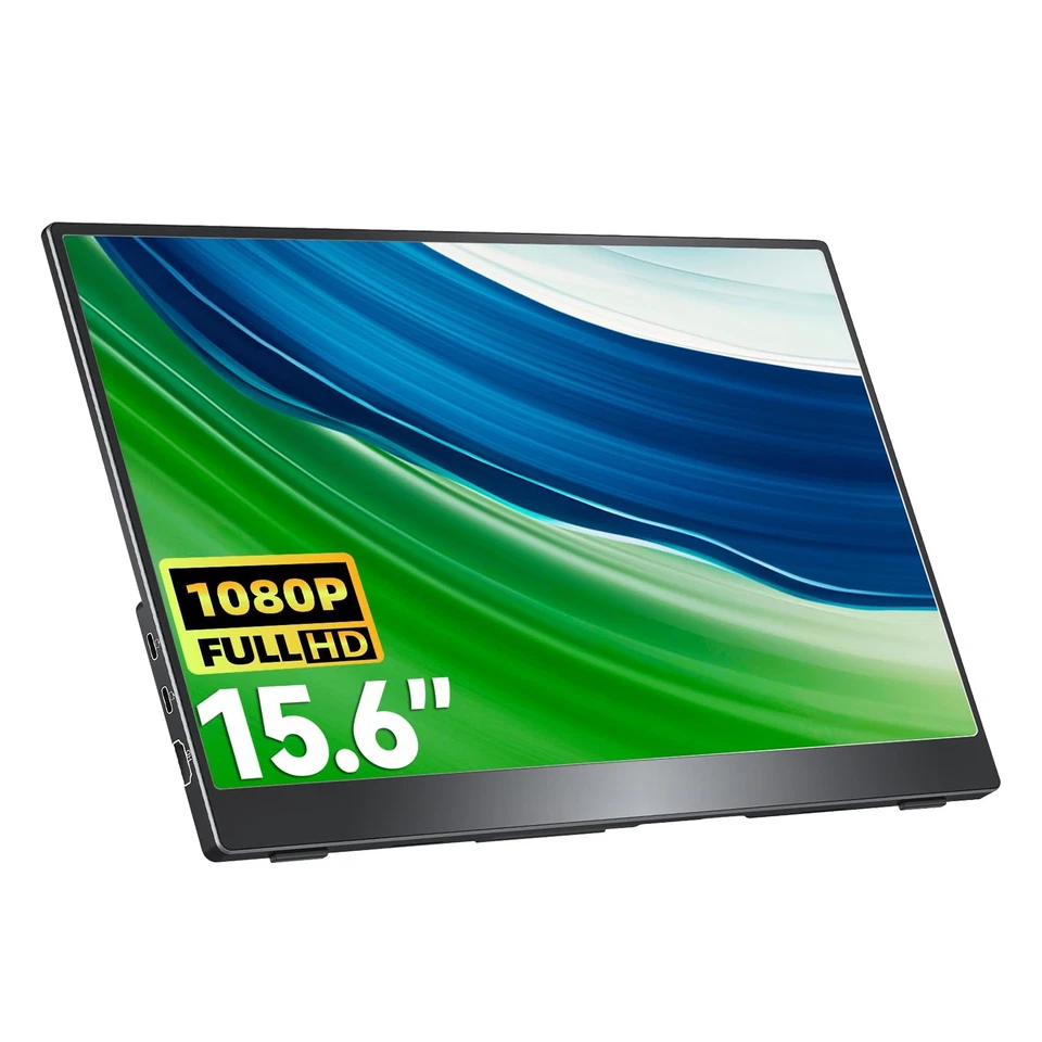 Portable Monitor 15.6'' 1080P 60Hz 85% sRGB IPS Travel Monitor with USB-C HDM... - Image 1 of 4