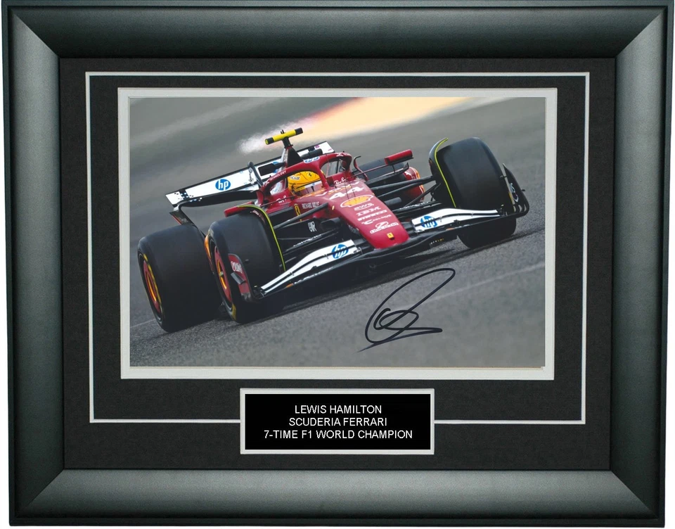 Lewis Hamilton Signed - Autographed - 8X12 Inches 2025 Ferrari F1 Photo Frame - Image 1 of 1
