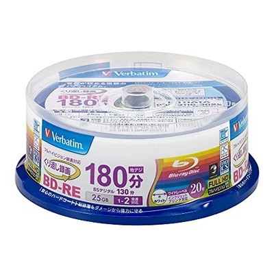 20 Verbatim 3D BluRay DVD Discs 25GB BD-RE Rewritable 2x Speed Bluray Discs W/T - Image 1 of 4
