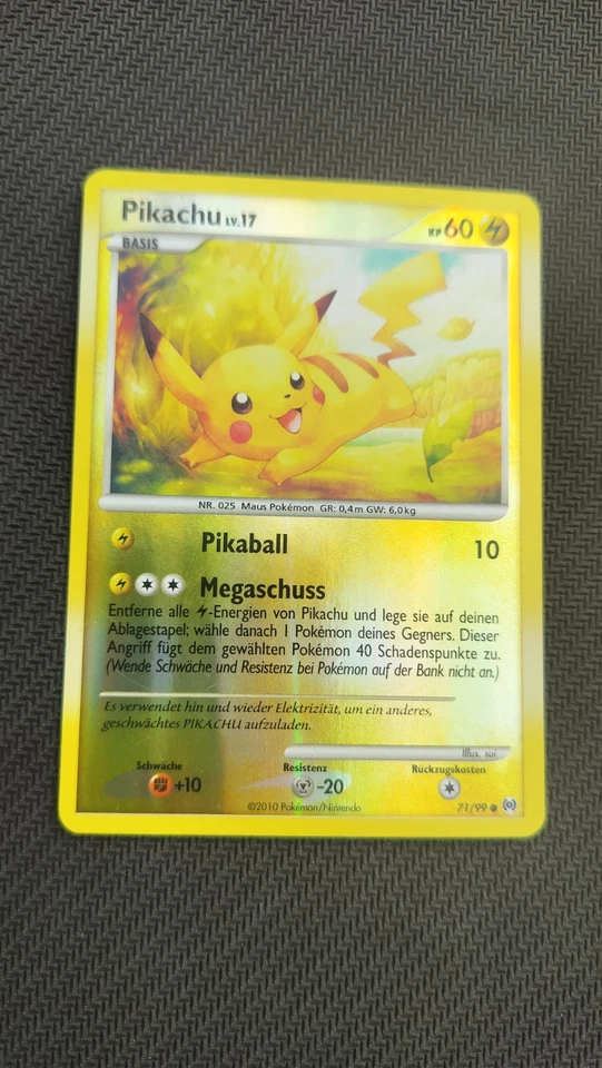 Pokemon Oldschool Vintage Platin Era 2010 Pikachu Lv 17 71/99 De Holo Reverse  - Bild 1 von 4