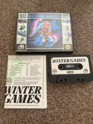 Winter Games – Commodore 64 C64 – Boxed & Manual – Vgc  tested see pic complete - Image 1 of 4