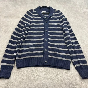 VTG Gap Shawl Cardigan Sweater Mens XL Navy Blue Stripe Preppy Chunky Schoolboy - Picture 1 of 16