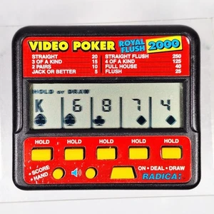 Vintage Radica Video Poker Royal Flush 2000 Model 410 Electronic Handheld Game - Picture 1 of 11