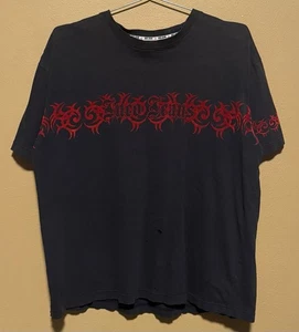 Vintage Y2K JNCO Jeans T-Shirt Black Tribal Tattoo Distressed - Mens Size XL - Picture 1 of 4