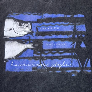 Hawaiian Style Live Fish A Little Black M T-Shirt (well Used) Looks like Awa Awa - Picture 1 of 7