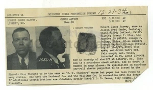 Wanted Notice - Robert James Harvey - Check Artist - Missouri - 1934 - Bild 1 von 1