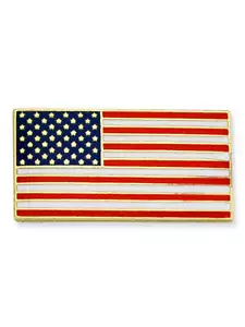 PinMart's Small Rectangle American Flag Lapel Pin with 50 Stars and 13 Stripes - Picture 1 of 4