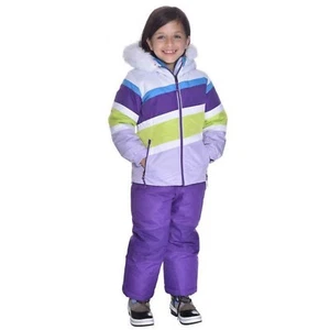 Girls SNOWSUIT Hooded JACKET Bib TROUSERS Padded LILAC 2 Piece SNOW SUIT Set - Picture 1 of 2