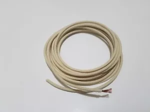 5 feet Vintage Braided Cloth Covered Primary Wire 14 gauge 14g ga Solid White - Picture 1 of 3