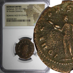 ROMANO.Gallienus AD 253-268 BI Doble Denario / Rev. Júpiter NGC (069) - Imagen 1 de 5