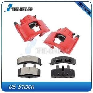 Kit de 2 pinzas de freno delanteras y 4 pastillas de cerámica para GMC Yukon 1992 93-99 2000 - Imagen 1 de 11