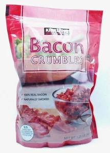 1 BAG Kirkland Signature BACON CRUMBLES 100% Real Bacon Naturally Smoked 1.25 LB - Picture 1 of 2