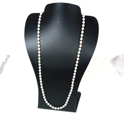 Monet Vintage White Lucite & Gold Tone Bead Necklace - Image 1 of 4