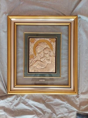Quadro Capoletto Madonna con bambino di L.Moroni in argento   - Immagine 1 di 3