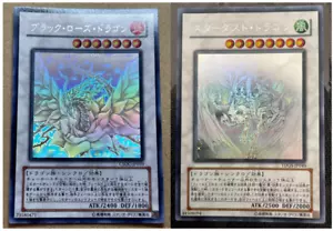 Yu-Gi-Oh Black Rose Dragon & Stardust Dragon Set Ghost Rare Holographic Japan - Picture 1 of 6