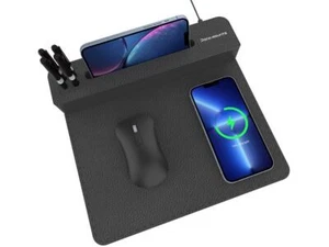 15W Wireless Charging Mouse Pad Qi Phone Wireless Desk Charger Mouse Mat With - Picture 1 of 5