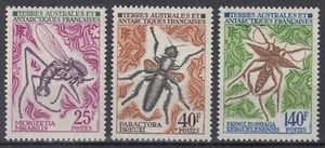 BRIEFMARKE TAAF SERIE INSEKTEN 1972 NR. 40/42 NEU ** GUMMI OHNE SCHARNIER - Bild 1 von 2